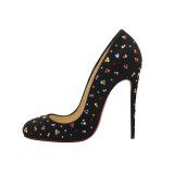 Christian Louboutin Dorissima Clair de Lune 120 Veau Velours Black Multi r1