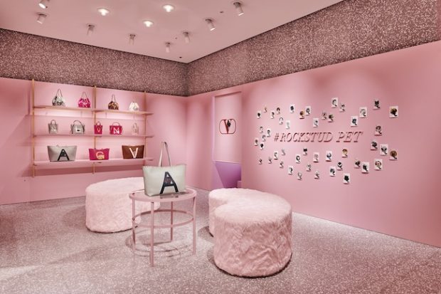 シ*ン様 ヴァレンティノ ガラヴァーニ ロックスタッズ ベージュピンク 36.5 バッグにペットのイラストをプリント、一緒に写真を楽しめるフォト